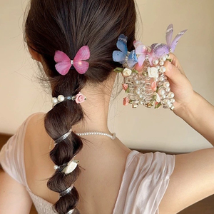 2026 Hot Selling Exquisite Temperament Style Simple Butterfly Hair <b>Tie</b> Girl's Hair Accessory Fashionable Jewelry Wholesale - Product Image 1