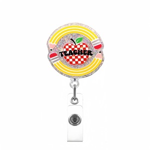 Porte-badge rétractable décoratif pour enseignant et étudiant, avec clip crocodile, vente en gros - Product Image 6