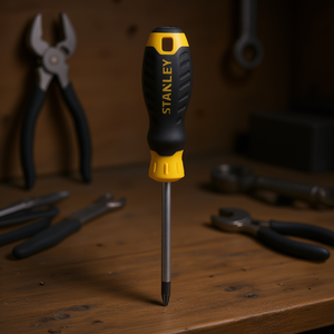 Destornillador Stanley Pozidriv de 6 pulgadas con mango negro y amarillo con agarre cómodo para tareas de fijación precisas - Product Image 3