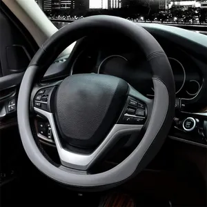 Vente Chaude en Gros Usine <span class=keywords><strong>Amazon</strong></span> Housse de <span class=keywords><strong>Volant</strong></span> Universelle en <span class=keywords><strong>Cuir</strong></span> Microfibre 15 Pouces Accessoire Intérieur de Voiture - Product Image 1