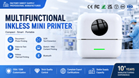 Imprimante photo thermique portable de poche avec interface USB, fonctionne sur batterie, impression instantanée noir et blanc