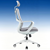 Chaise de bureau ergonomique en maille avec appui-tête, chaise de direction pivotante pour espace de travail, chaise de bureau confortable avec base en nylon pour la maison