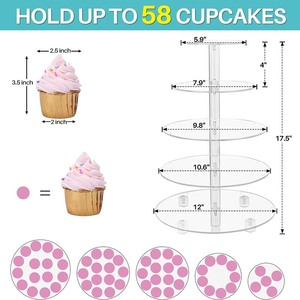 Tùy chỉnh <span class=keywords><strong>5</strong></span> <span class=keywords><strong>Tier</strong></span> bánh cưới đứng LED ánh sáng chuỗi rõ ràng Acrylic <span class=keywords><strong>Cascade</strong></span> bánh đứng - Product Image 6