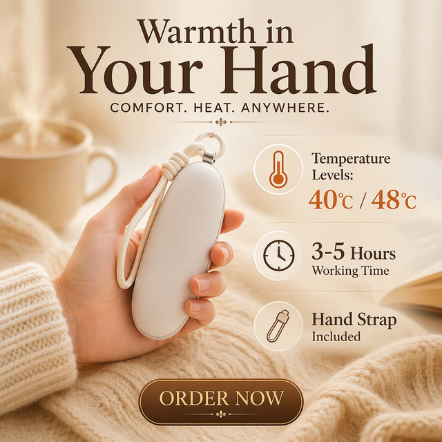 USB Rechargeable Portable Mini Hand Warmer with Overheating Protection for Outdoor Use