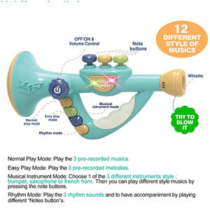ทรัมเป็ตอิเล็กทรอนิกส์ขนาดเล็กเครื่องดนตรีดนตรี12โหมดเพลง ABS ของเล่นเพื่อการศึกษาสำหรับเด็ก18M + - Product Image 4