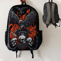 Sac à dos Y2K Punk Metal clouté à rivets pour femmes et hommes, sac à dos Gothique, style urbain, en toile, vente en gros, impression personnalisée en usine