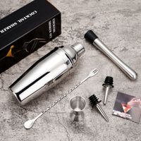 Set d'outils de bar en acier inoxydable avec kit de barman Cuillère à mélanger Margarita Drink Jigger 25 oz Muddler