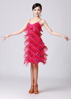 Lady Social Latin Dance Performance Dress Femme Tassel Dance Dress Rhythm Ballroom Samba Rumba Tango Dance Dress Taille S-XXXL