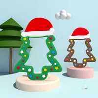 2021 लोकप्रिय Melikey सिलिकॉन क्रिसमस पेड़ क्रिसमस शुरुआती खिलौने सिलिकॉन बच्चे Teether