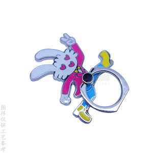 Support de téléphone portable universel de bureau rotatif à 360 degrés en alliage de zinc avec motif de dessin animé et logo émaillé, support de bague métallique personnalisé - Product Image 5
