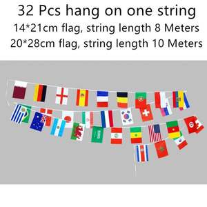 Banderín de Papel con Cuerda de Poliéster Ecológico de Doble Capa, Venta al Por Mayor del Fabricante, Color Personalizado, Nuevo Diseño, 32 Banderas de Países - Product Image 4