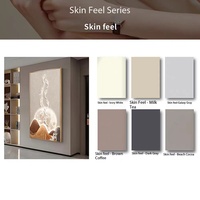 Panneau mural moderne en placage de bois de bambou au charbon de bois, finition mate effet peau, panneau en cristal de carbone, design 3C