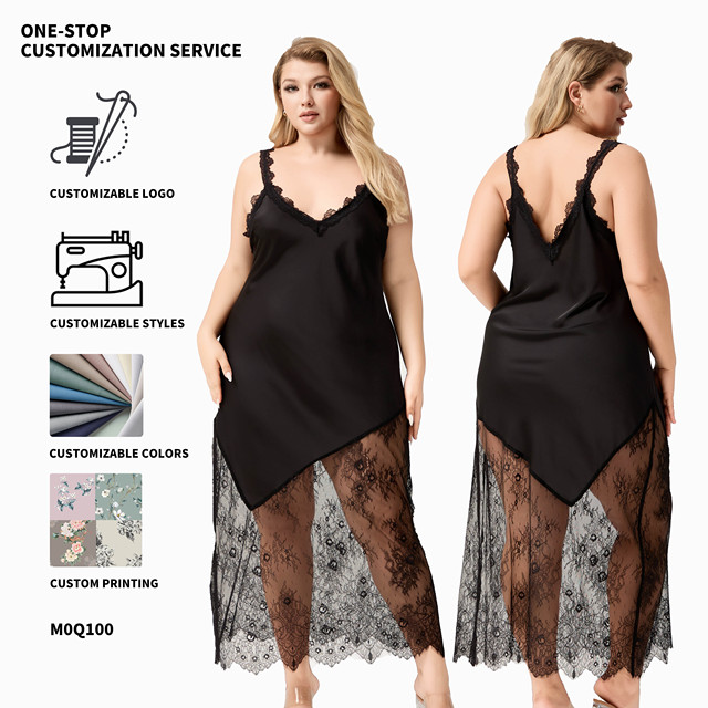 Breathable Luxury Women's Sexy Satin Lace Pajamas  Soft Comfy Pajamas for Women's Plus Size