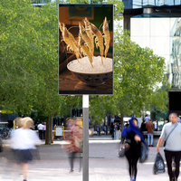 Pantalla LED para Exteriores, Resistente al Agua, para Postes de Luz, Pantallas LED para Publicidad en Postes de Calle