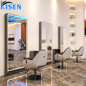 KISEN Stainless Steel Salon Display Cabinet Dressing <b>Table</b> And Storage Shelves Full Length Led Makeup Bathroom Mini <b>Mirror</b> - Product Image 1