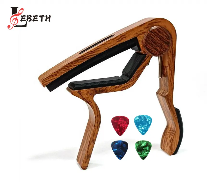 Capo de guitare GC-02 pour guitares acoustiques et électriques avec médiators