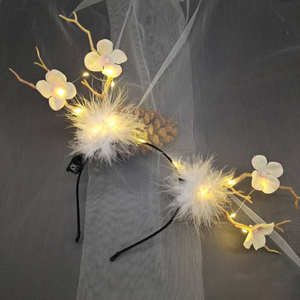 Giáng sinh headdress ánh sáng đầy màu sắc lên Tuần Lộc <span class=keywords><strong>Headband</strong></span> Hươu ANTLER lông headbands - Product Image 5