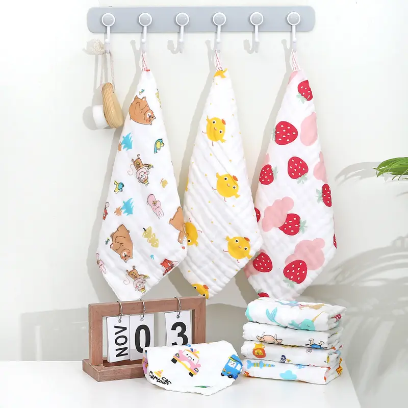 Swaddle blanket 100% Organic cotton printed baby muslin organic white muslin cotton cloths