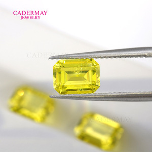 CADERMAY Yellow Yttrium Aluminum Garnet Emerald Cut Loose Stone For Jewelry Making - Product Image 2