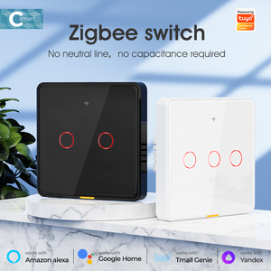 SMATRUL-Aplicación de voz sin neutro, Interruptor táctil inteligente con luz de la UE, wifi, Tuya, Zigbee, <span class=keywords><strong>Alexa</strong></span>, Google Home, sin condensador - Product Image 2