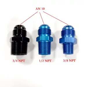 AN10 to 3/4NPT Male Hose Fitting, Aluminum Anodized With Rubber O-ring, Pipe Adapter, JIAX wholesales