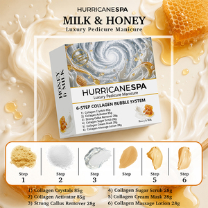 Suministros de Salón al por Mayor, Kit de Spa para Pies con Burbujas de Colágeno 6 en 1, Crema de Leche y Miel, Set de Pedicura en Caja, Producto con su Propia Marca - Product Image 1