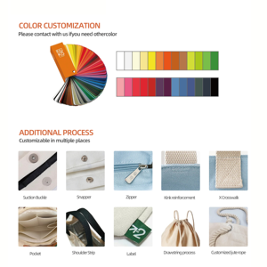 Bolso de lona para mujer, portátil, en blanco, con doble asa, para impresión de logotipo a color, al por mayor, de algodón, para compras, con asa de cuerda larga - Product Image 4