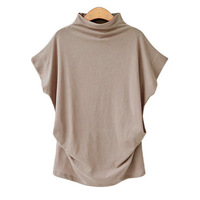 T-shirt sportif court à col montant et manches courtes pour femmes grandes tailles, style européen et américain, transfrontalier