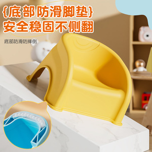 Children's Chair <b>Plastic</b> Stackable Non Slip <b>Stool</b> For Bathroom Bedroom Living Room Home Use Mint Green Orange Yellow Blue - Product Image 4