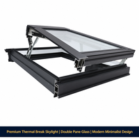 Fenêtre de toit rétractable électrique Maplemiles, vitre verticale automatique étanche avec cadre en alliage d'aluminium pour appartement