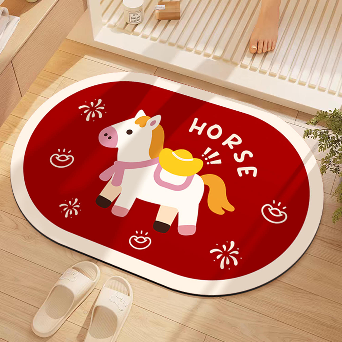 ม้าน่ารักถือทอง - ทรงรี