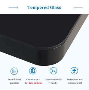 ई 4 ए ग्लास ऑफिस डेस्क वायरलेस चार्ज एर्गोनोमिक ऊंचाई समायोज्य स्थायी डेस्क टेबल फ्रेम के साथ - Product Image 3