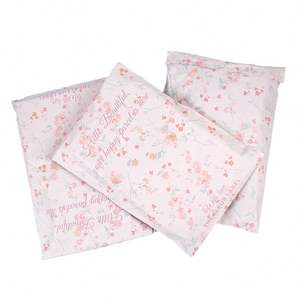 Sac d'expédition en polyéthylène biodégradable avec adhésif fort, motif de rose, pour courrier, colis, emballage d'expédition - Product Image 3