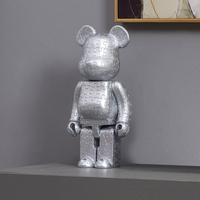 Statue d'ours en résine dorée moderne, motif animal, ornement pour la maison, le bureau, le salon, le meuble TV, le bureau, le café