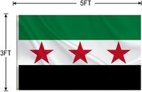 3 kaki X 5 kaki semua cuaca ganda dijahit kuningan bendera Arab Peru independen warna-warni spanduk Dewan Nasional Republik Yunani