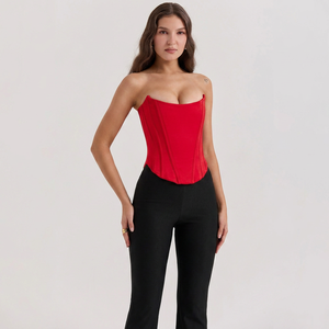 เสื้อครอปท็อป OUDINA รุ่น Summer Dropshipping ดีไซน์หรูหรา สายรัดไหล่แบบไร้สาย ทรงบอดี้สูท แต่งโครงรัดรูปทรงปลากระเบน - Product Image 1