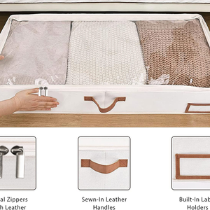 의류 및 침구용 침대 밑으로 쉽게 접을 수 있는 대용량 투명 접이식 나일론 보관 용기 - Product Image 4