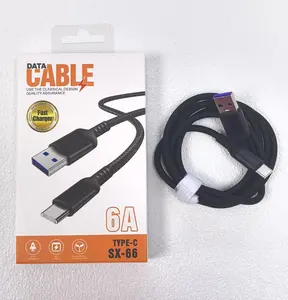 1M/2M/3Meter Wholesale 6A Fast Charging cable Nylon material USB to Type C and Micro For iPhone for HUAWEI for Xiaomi SX-66