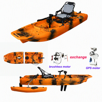 Nouvelle Tendance 2026 Kayak Modulaire 2 Sections 2,8 m en PE, Monoplace, Démontable, avec Pédalier et Moteur de Pêche à la Traîne
