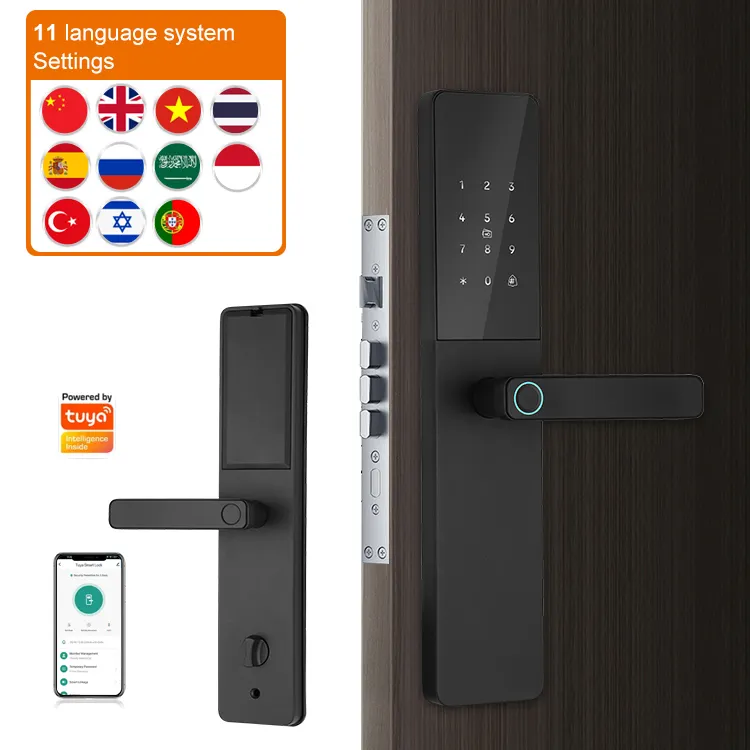 Wholesale Price Wifi TTlock App 6V Dry Battery Smart Door Lock IC Card Smartphone App Unlock Biometric Fingerprint Smart Lock