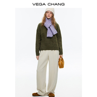 Pull en laine mérinos 100% brossée pour femme VEGA CHANG, coupe ample, pour un port décontracté et confortable en hiver, dans une palette de couleurs douces