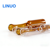 Flacon en verre sphérique de type D, transparent ou brun ambré, de 1 ml ou 2 ml, imprimé sérigraphié, pour produits chimiques, vente en gros LINUO