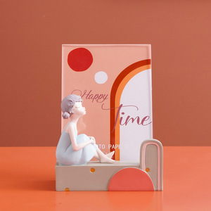 Modern Minimalist Resin Bubble <strong>Girl</strong> Photo <strong>Frame</strong> 6-inch Tabletop Display Hazy Blue Living Room and Bedroom Desk Decoration - Product Image 2