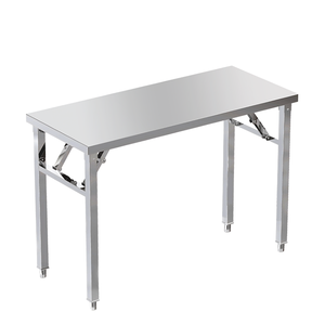 Mesa de Jantar Dobrável Portátil de Aço Inoxidável de Alta Qualidade com Prateleira Inferior Fácil de Limpar Ideal para Uso em Restaurantes e Piqueniques - Product Image 6