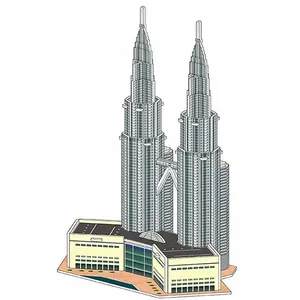 Modèle en mousse Petronas Towers Puzzle 3D en papier Jouet de dessin animé pour enfants