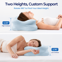 Oreiller ergonomique moderne personnalisable en mousse à mémoire de forme, avec fonction rafraîchissante Cloud, pour un sommeil réparateur et un soutien cervical