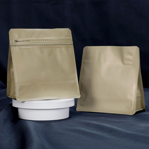 Bolsas de Café con Fondo Plano, Varios Tamaños, Bolsas Negras con Fondo Plano para Alimentos, Dulces, con Válvula y Cierre, para Regalos, en Stock, 100 Unidades - Product Image 5