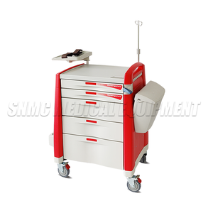 Abs Paneel Multifunctionele Ziekenhuis Medische <span class=keywords><strong>Trolley</strong></span> Noodtrolley Met Defibrillator Platform Met Prullenbak Met Wielen - Product Image 4