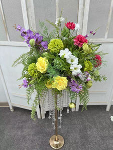 Bola de Flores Artificiales de Seda Rosa para Decoración de Bodas, Centro de Mesa con Rosas Blancas y Rosas Rosadas - Product Image 3