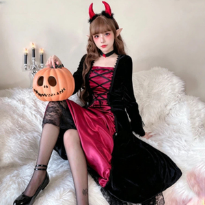 <span class=keywords><strong>Disfraz</strong></span> de Reina Vampiro para Halloween, Vestido Largo de Bruja Oscura, Vestido Sexy para Sesión de Fotos de Fiesta - Product Image 1